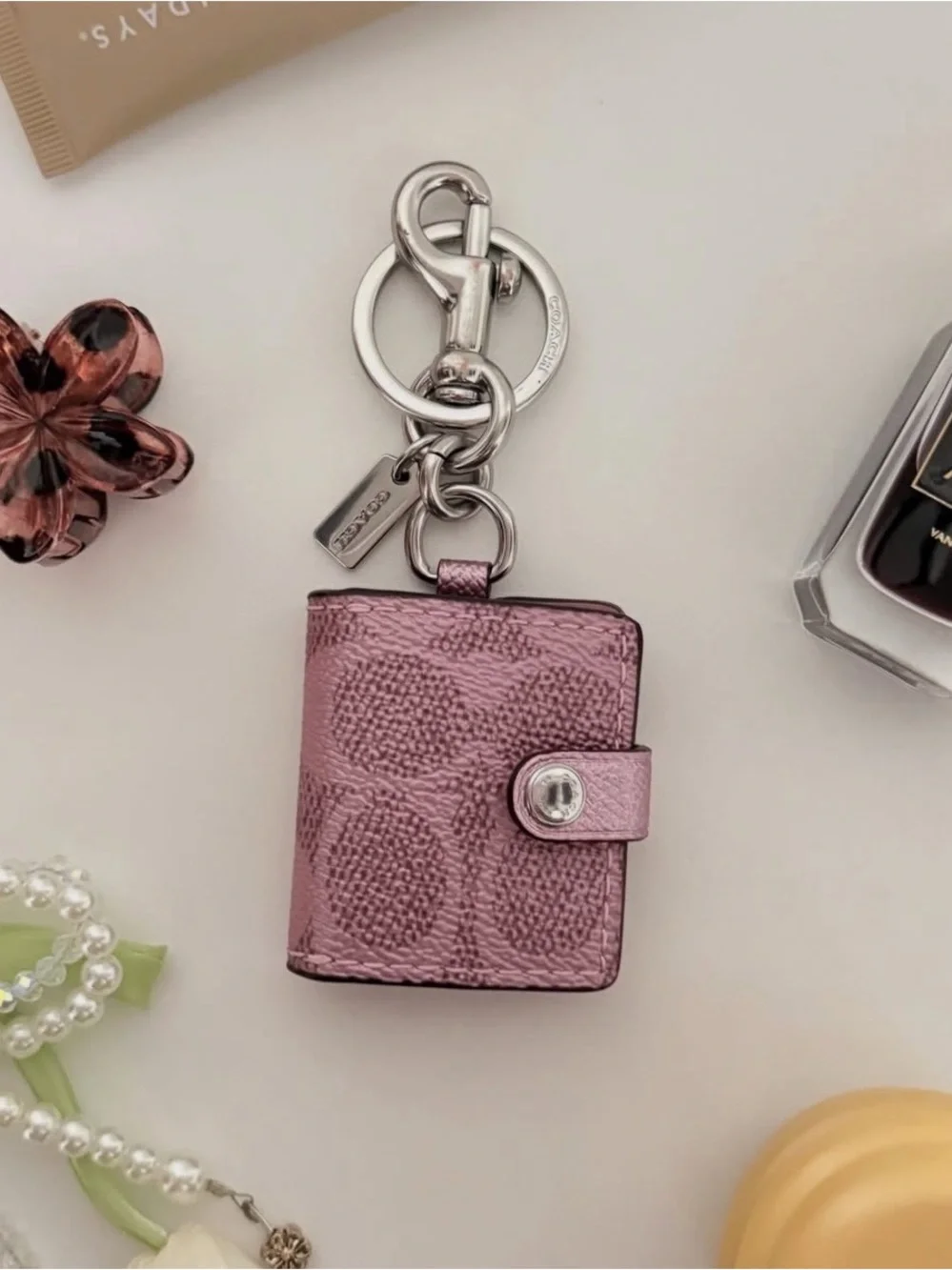 COACH PINK CHARM ♡ photo frame signature COACH Signature PictureFrame Charm pink Coach Coach Picture Frame